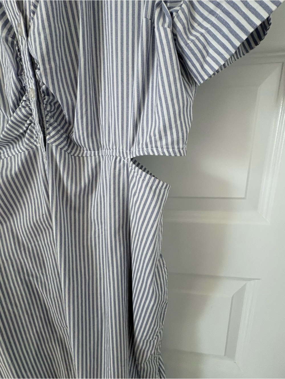 Old Navy Blue and White Striped Midi Shirt Dress - Picture 3 of 7